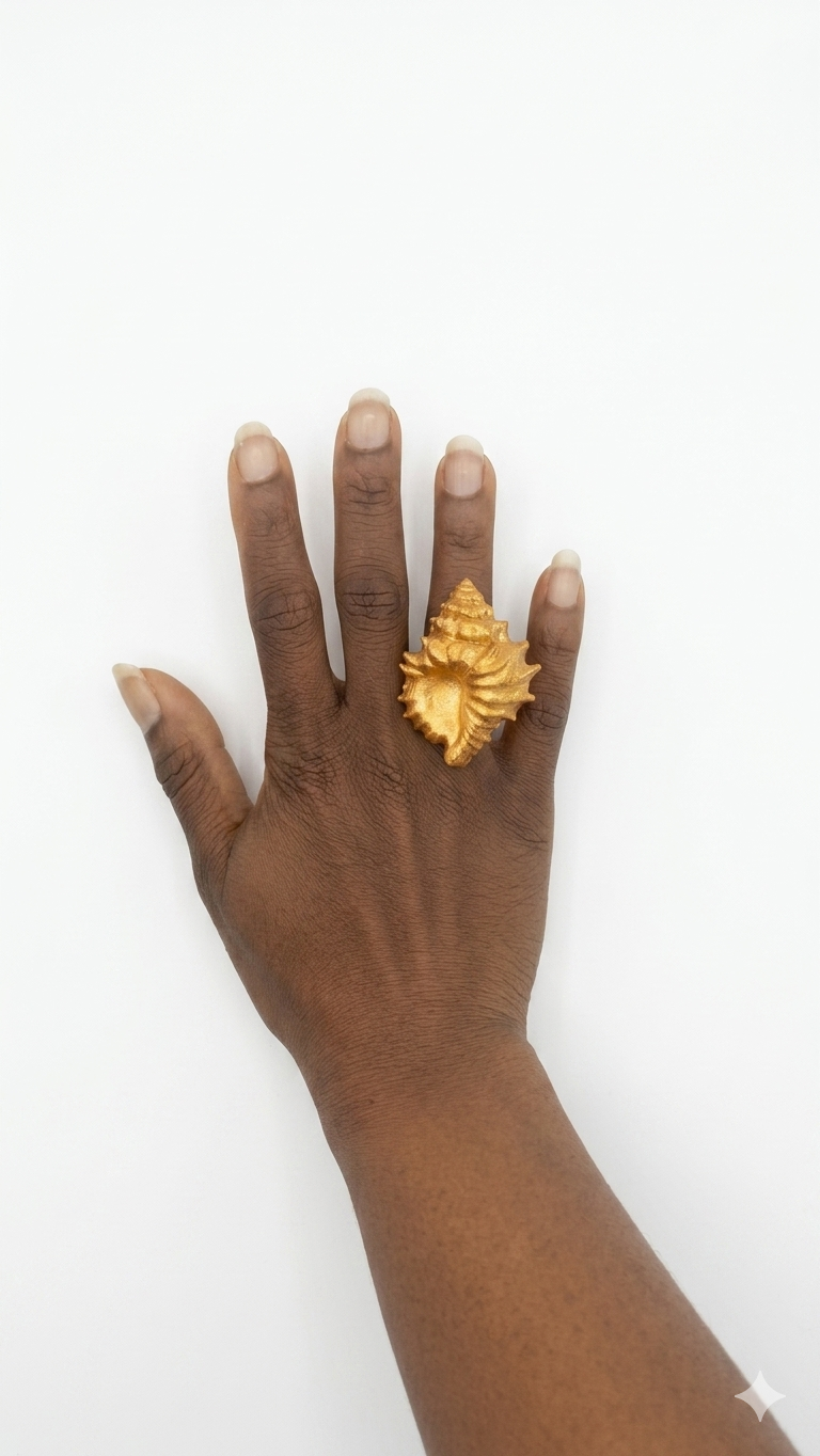 Shell Ring Yellow Gold