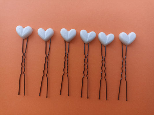 Hearts white (12 pieces)